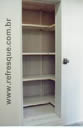 Estante modular em chapa, detalhe de aplicacao