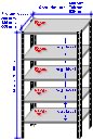 Estante modular em chapa, layout